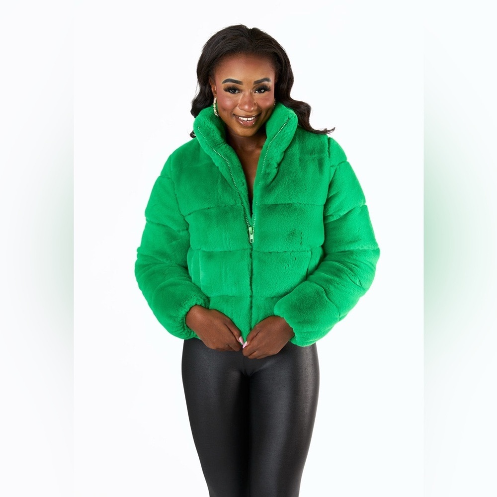 Buddy Love…Noella faux fur puffer jacket… NWT. Size XL
